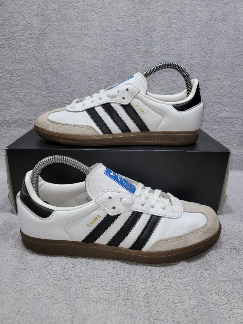 Adidas Samba OG Sneakers IG9030 White/Black Brown Gum Sole Women's/Ladies Size 7